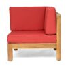 Oana - Contemporary 3 Piece Sofa Set Acacia Wood With Water Resistant Fabric Cushions - Red - Image 4