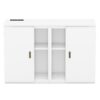 Full Size Murphy Bed With Shelves, Cabinets And USB Ports - White - Image 3