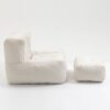 Fluffy Bean Bag Chair, Comfortable Bean Bag For Adults And Children, Super Soft Lazy Sofa Chair With Memory Foam And Ottoman, Indoor Modern Focus Bean Bag Chair For Living Room, Bedroom, Apartment - White - Image 15