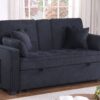 Cody II - Woven Fabric Convertible Sleeper Loveseat With Cup Holder, Charging Ports, Side Pocket, and Pocket Coil Seating - Dark Gray - Image 4