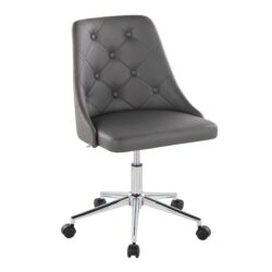 Marche - Contemporary Swivel Task Chair With Casters - Chrome / Gray