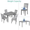 5 Pieces Modern Dining Set, Rectangular Wooden Dining Table With 4 Upholstered Chairs For Kitchen, Dining Room - Gray - Image 7