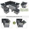 Outdoor Furniture Set Patio Rattan Furniture Set With An Adjustable Table, Recliners With Extendable Side Tables, And 2 Ottomans For Patio, Lawn, Backyard, Pool - Gray - Image 6