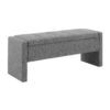Modern Bed End Bench With Storage, Upholstered Large Foot Rest Stool, Comfy Window Vanity Bench For Living Room, Dorm, Coffee Table, Linen - Dark Gray - Image 5
