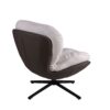 360° Swivel Office Chair, Modern Chenille Chair With And Metal Base Frame, No Wheels, Accent Chair - White - Image 11