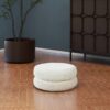 Homary - Floor Cushion Footrest Ottoman - Ivory White - Image 4