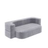 2 In 1 Foldable Sofa Plush Corduroy Sofa Convertible Floor Sofa Bed Deep Seating With Multi Functional Blanket Suitable For Living Rooms - Light Gray - Image 14