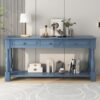 Console Table Long Console Table With Drawers And Shelf For Entryway, Hallway, Living Room - Navy - Image 3