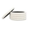 Fuji - Round Upholstered Storage Cocktail Ottoman - Ivory White - Image 2