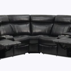 Jupiter - Leather Sectional - Black
