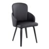 Dahlia - Contemporary Dining Chair (Set of 2) - Black - Faux Leather - Image 2
