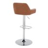 Daniella - Contemporary Adjustable Barstool With Swivel With Rounded Rectangle Footrest (Set of 2) - Chrome / Camel - Image 4