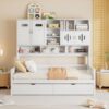 Twin Size Daybed With 2 Drawers And All In One Cabinet And Shelf - White - Image 18