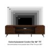 Contemporary 2 Door Minimalist TV Stand For TVs Up To 80" - Dark Walnut - Image 4