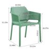 3 Piece Plastic Arm Chair Bistro Grs Premium Ocean Plastic - Green - Image 5