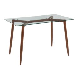 Clara - Contemporary Table - Walnut / Clear