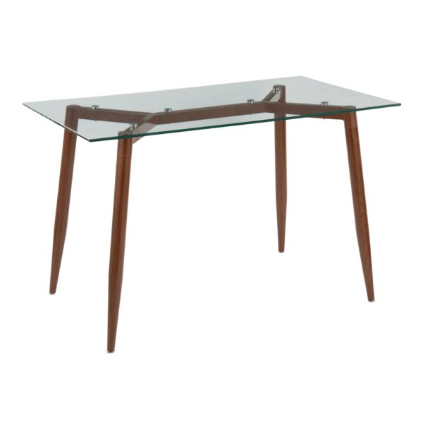 Clara - Contemporary Table - Walnut / Clear