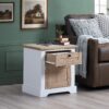 Autumn - Modern Night Stand With Charging Station With USB & Type-C, Drawer Slide Pre-Assembly, End Table With Drawers For Bedroom Living Room, Side Table For Bedroom - White Oak - Image 3