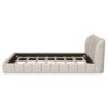Queen Size Upholstered Platform Bed, Polyester - Beige - Image 3