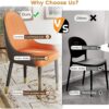 Modern Sponge-Filled Dining Chair, Solid Wood Metal Legs, Suitable For Restaurants, Living Rooms And Rooms (Set of 2) - Orange / Dark Brown - Image 6