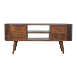 Rounded Entertainment Unit - Chestnut
