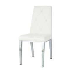 Modern Light Luxury Dining Chair (Set of 2) Upholstery With Electroplated Legs - White