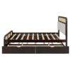 Queen Size Platform Bed With Trundle And 2 Drawers - Espresso - Image 10