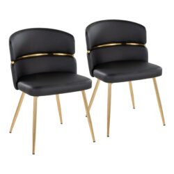 Cinch - Glam / Art Deco Dining Chair (Set of 2) - Gold / Black