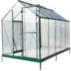 6.3'*10.2'*7' Polycarbonate Greenhouse, Heavy Duty Outdoor Aluminum Walk-In Green House Kit With Rain Gutter, Vent And Door For Backyard Garden - Green - Image 15