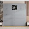 Queen Size Murphy Wall Bed With Top Cabinets & Wine Rack - Gray - Image 22