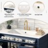 Bathroom Vanity With Top Sink, Modern Bathroom Storage Cabinet With 2 Drawers And A Tip-Out Drawer, Single Sink Bathroom Vanity - Blue - Image 5