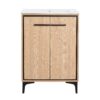 Modern 24" Bathroom Vanity Base With Basin And Storage Cabinet - Oak - Image 10