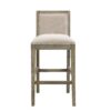 Bar Stools (Set of 2), Rubber Wood Frame, Retro Bar Chairs Suitable For Kitchen Island - Beige / Gray - Image 11
