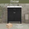Bathroom Vanity With Ceramic Basin, Soft Close Door And Adjustable Shelves - Black - Image 11