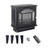 18" 3D Flame Electric Infrared Quartz Fireplace Stove With Remote Control - Antique Black - Image 10