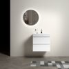 Alice - 24" Bathroom Vanity With Sink, Large Storage Wall Mounted Floating Bathroom Vanity For Modern Bathroom, One-Piece Sink Basin Without Drain And Faucet - White - Image 2