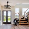 20" Industrial Caged Ceiling Fan With 7 - ABS Blades Remote Control, Small Ceiling Fan Reversible DC Motor - Black - Image 5