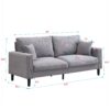 Modern Upholstered 2 Piece Sofa Set With 3 Seater And 2 Seater For Living Room - Light Gray - Image 4