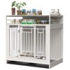 Wooden Dog Crate Furniture With Divider And Storage - White - Image 8
