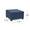 Isabella - Elegant Ottoman With Storage Functionality - Navy Blue Fabric - Image 3