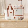 Hardshell Luggage Sets 3 Piece Carry - On Suitcase Double Spinner Wheels With Tsa Lock - White - Image 8