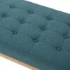 Vibratory - Button Tufted Upholstered Ottoman With Splayed Wooden Legs - Teal / Natural - Image 6