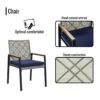 All Weather 5 Piece Patio Dining Table Sets With Acacia Wood Top And Umbrella Hole, Rattan Outdoor - Light Gray - Image 5