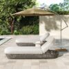 Willow - Sunbrella Upholstered Patio Lounger - Wheat Beige - Image 6