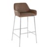 Daniella - Contemporary Fixed Height Barstool (Set of 2) - Chrome / Espresso - Image 2