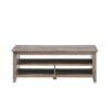 Coastal Grooved Panel Coffee Table With Lower Shelf - Gray Wash - Image 3