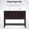 Cambridge Series - Console Table With Ample Storage 4 Small Drawers Bottom Shelf - Espresso - Image 5