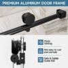 Frameless Single Sliding Shower Door With Soft Close, 5 / 16" Clear Nano Coated Tempered Glass, 60" X 60" - Matte Black - Image 10