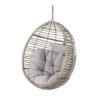 Charming Hanging Basket Chair With Cozy Wicker Weave And Sturdy Metal Frame - Gray - Image 5