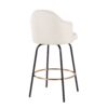 Ahoy - Contemporary Fixed Height Counter Stool Round Gold Footrest (Set of 2) - Cream / Black - Image 4